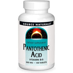 Source Naturals Pantothenic Acid 500mg bottle front view