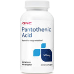 GNC Pantothenic Acid 500mg Vitamin B5 bottle front view
