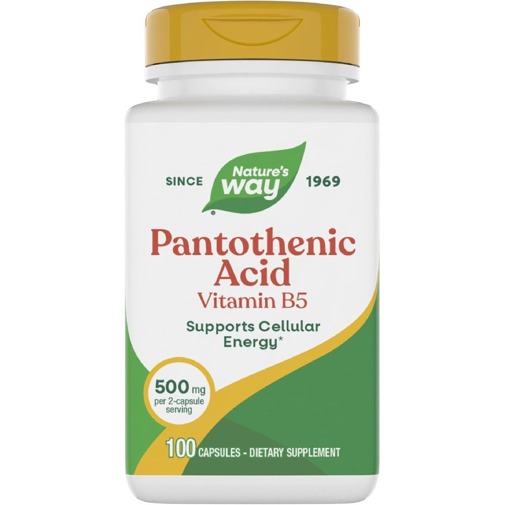 Nature's Way Pantothenic Acid 500mg bottle front view