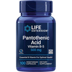 Life Extension Pantothenic Acid 500mg front bottle view