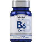 Piping Rock Vitamin B6 100mg 250 tablets front bottle view