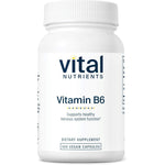 Vital Nutrients Vitamin B6 100 Milligrams bottle front view for nervous system support.