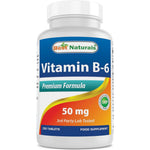 Best Naturals Vitamin B6 50mg 250 Tablets bottle front view