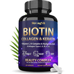 Vitboost Biotin Complex 120 capsules front bottle view for authentic hair growth vitamins