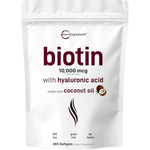Micro Ingredients Biotin 10000 mcg front view pouch for hair growth support.