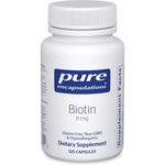 Pure Encapsulations Biotin 8mg bottle front view premium hair and nail supplement