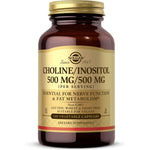 Solgar Choline Inositol 500mg front view bottle