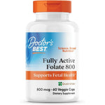 Doctor's Best Fully Active Folate 800mcg front view bottle for prenatal support