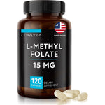Zenavea L Methylfolate 15mg front view bottle of vegan capsules vitamin supplement