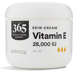 365 By Whole Foods Market Vitamin E Cream front view jar for intense skin moisturization.