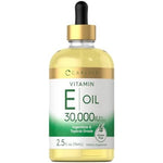 Carlyle Vitamin E Oil 30000 IU 2.5 fluid ounces front bottle view showing ingestible and topical grade liquid