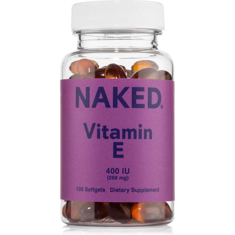 Naked Nutrition Vitamin E 400 IU 100 softgels front view bottle