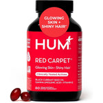 HUM Nutrition Red Carpet skin and hair vitamins bottle front view showing clean label beauty supplement capsules