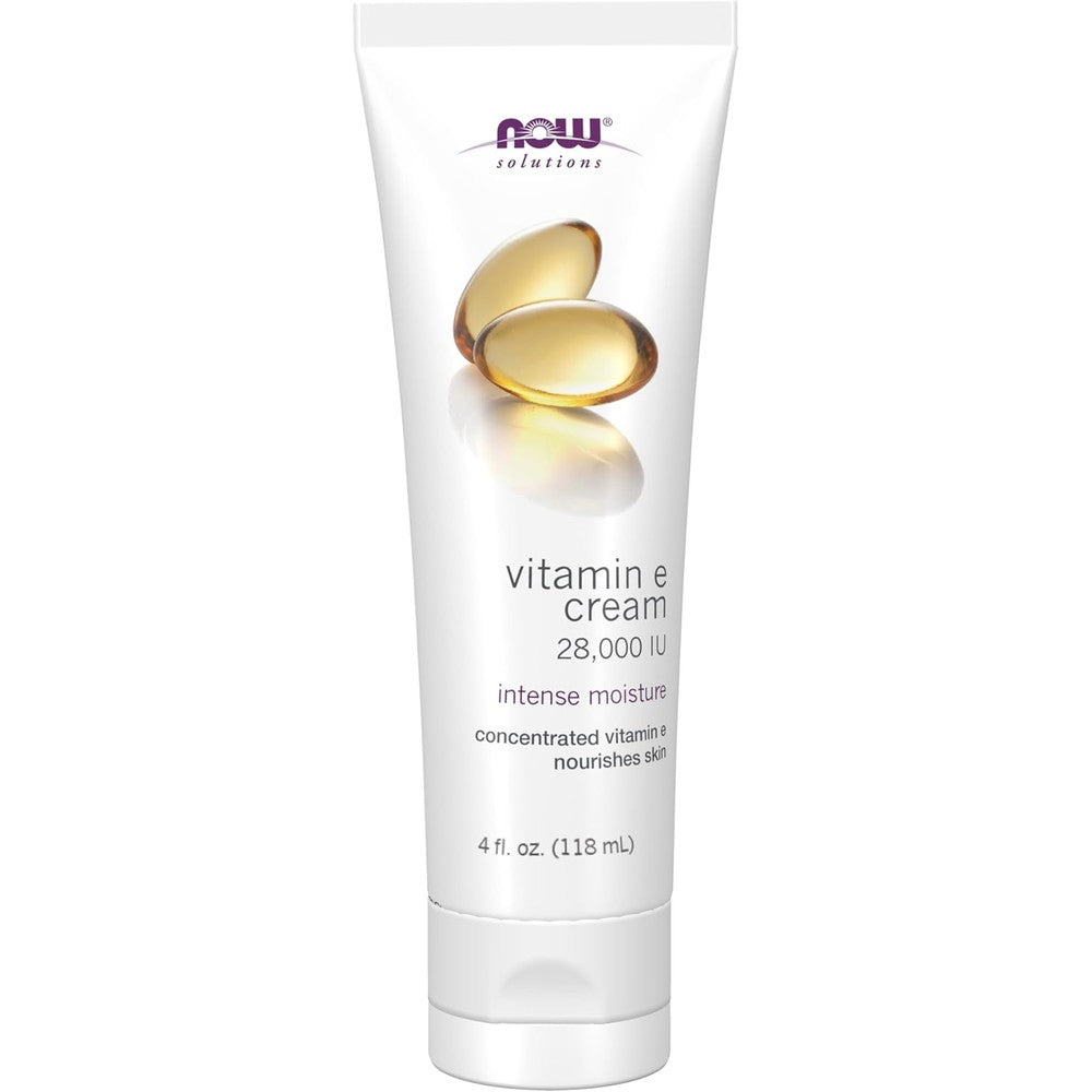 NOW Foods Solutions Vitamin E Cream 28000 IU intense moisture face and body cream front view