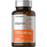 Horbäach Vitamin E 200 IU softgels bottle front view premium antioxidant supplement