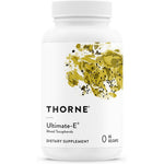 Thorne Ultimate E Mixed Tocopherols 60 Gelcaps front bottle view for antioxidant support