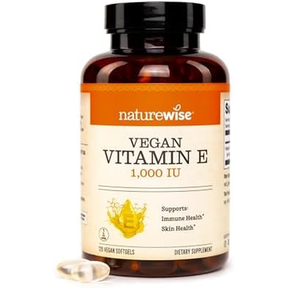 NatureWise Vitamin E 1000 IU veggie softgels front bottle view