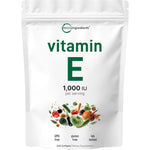 Micro Ingredients Vitamin E 1000 IU pouch front view showing authentic daily antioxidant supplement.