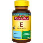 Nature Made Vitamin E 400 IU 100 softgels bottle front view showcasing antioxidant benefits