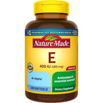 Nature Made Vitamin E 400 International Units 300 Softgels front bottle view for antioxidant support.