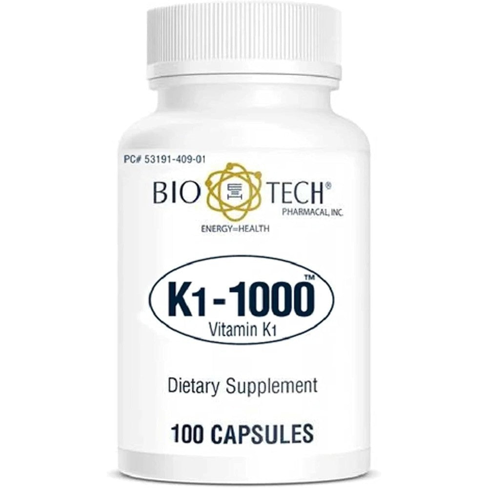 Bio-Tech Pharmacal Vitamin K1 1000 mcg front view bottle for bone health support