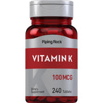 Piping Rock Vitamin K 100 micrograms 240 tablets bottle front view authentic imported supplement India