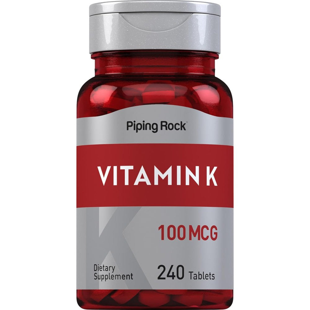 Piping Rock Vitamin K 100 micrograms 240 tablets bottle front view authentic imported supplement India