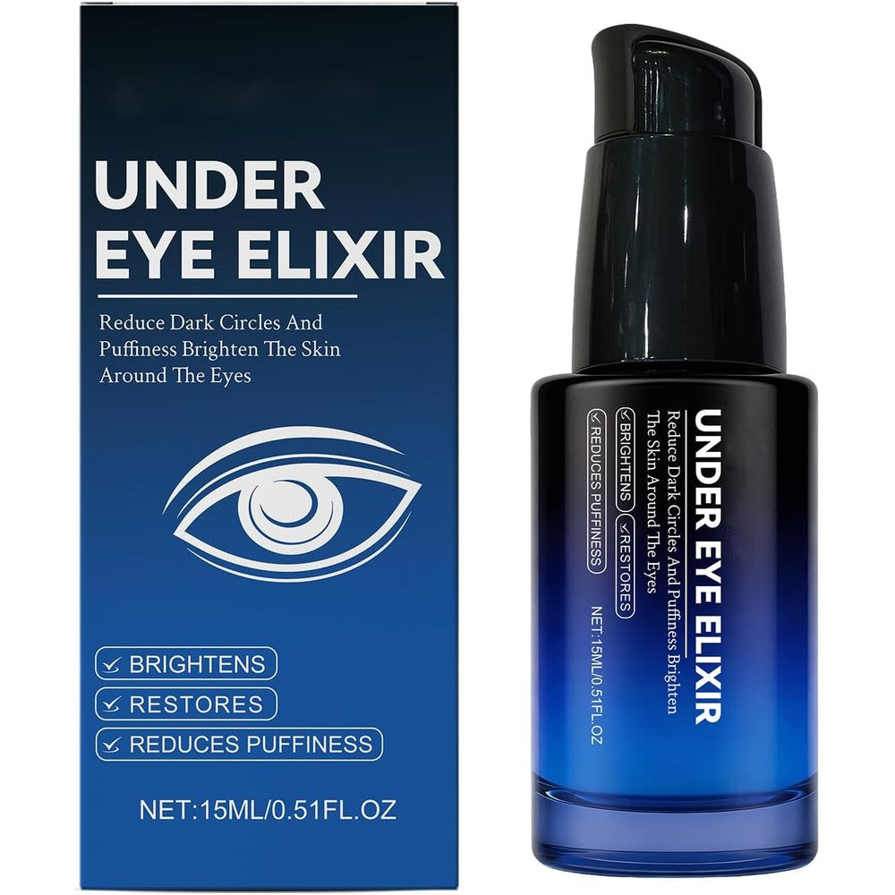 BASED Bodyworks Men's Under Eye Nourishing Elixir front view in blue glass bottle.