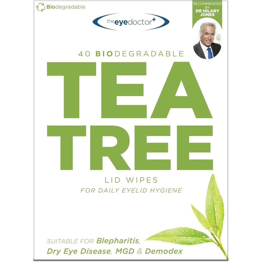 The Eye Doctor Tea Tree Oil Eyelid Wipes 40 count box front view