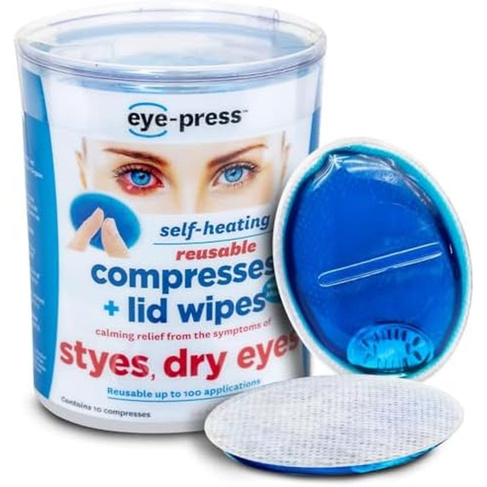 Eye-Press Self Heating Eye Compress and Lid Wipes front packaging view