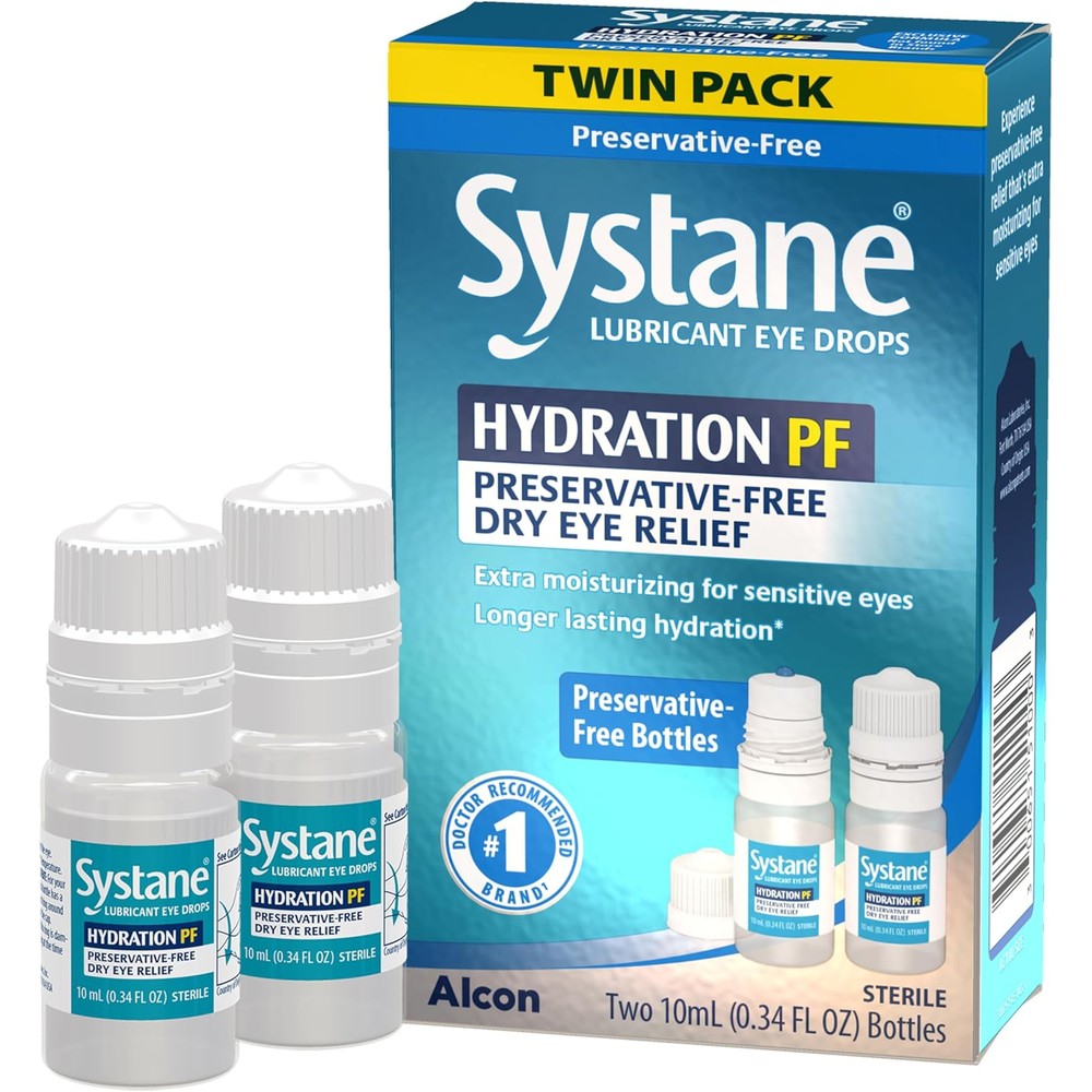 Systane Hydration Multi-Dose Preservative-Free Eye Drops front view for dry eye relief.