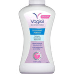 Vagisil Odor Block Deodorant Powder front view showing 8 ounce packaging.
