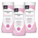 Summer's Eve Simply Sensitive Feminine Wash front view of three bottle pack