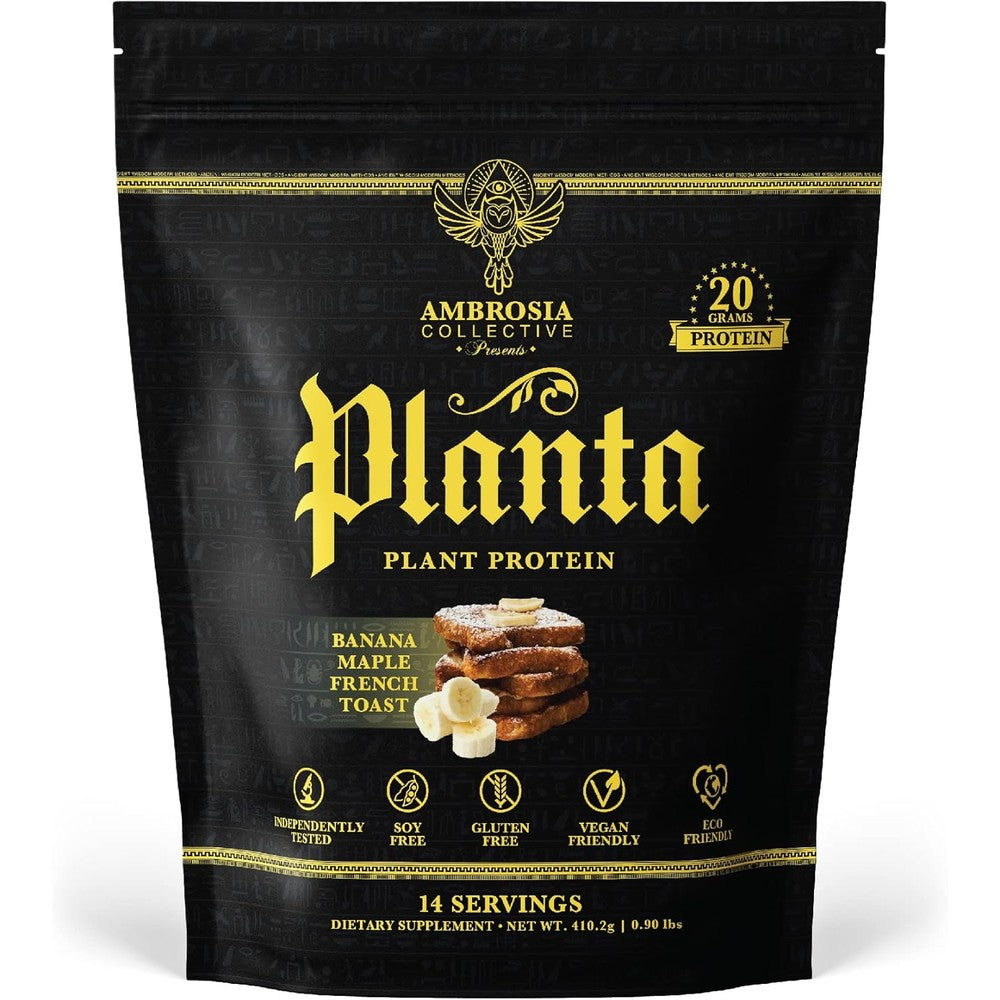 Ambrosia Planta Banana Maple French Toast front view premium vegan protein powder