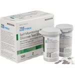 McKesson True Metrix blood glucose test strips one hundred count box front view showing packaging details.