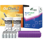 MicroTech blood glucose test strips and lancets one hundred count front packaging view