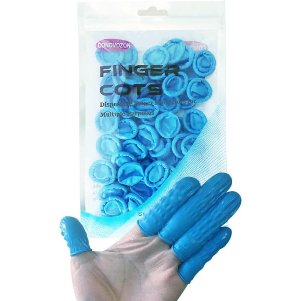 CONOVOZON large disposable nitrile finger cots front view packaging