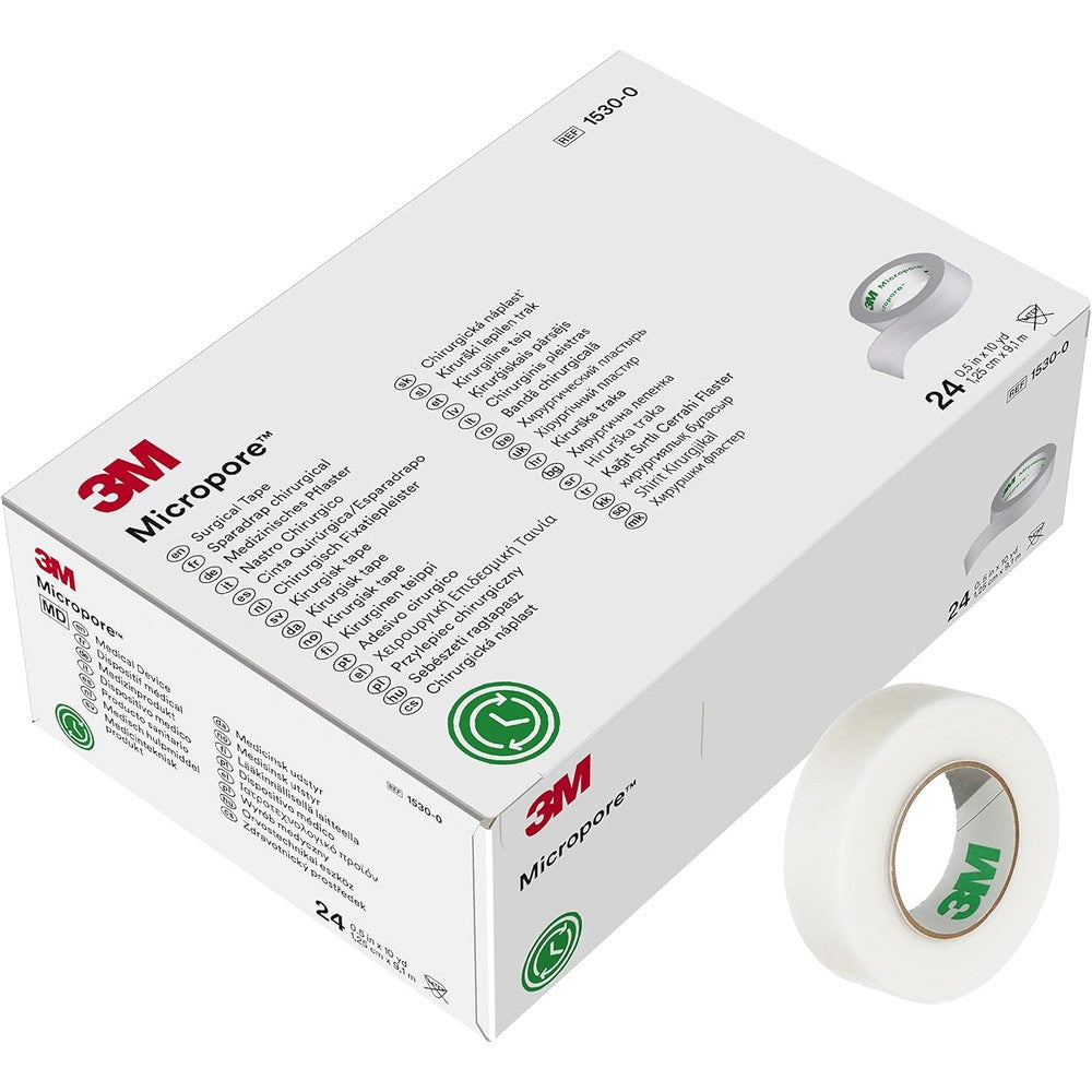 3M Micropore Surgical Tape 1530-0 front view of medical paper tape box