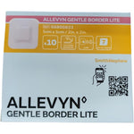 Smith and Nephew ALLEVYN Gentle Border Lite box front view showing authentic advanced hydrocellular foam dressings.