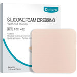 Dimora silicone foam dressing without border front packaging view for advanced wound care