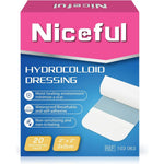 Niceful Hydrocolloid Bandages twenty count pack front view showcasing waterproof wound dressing boxes
