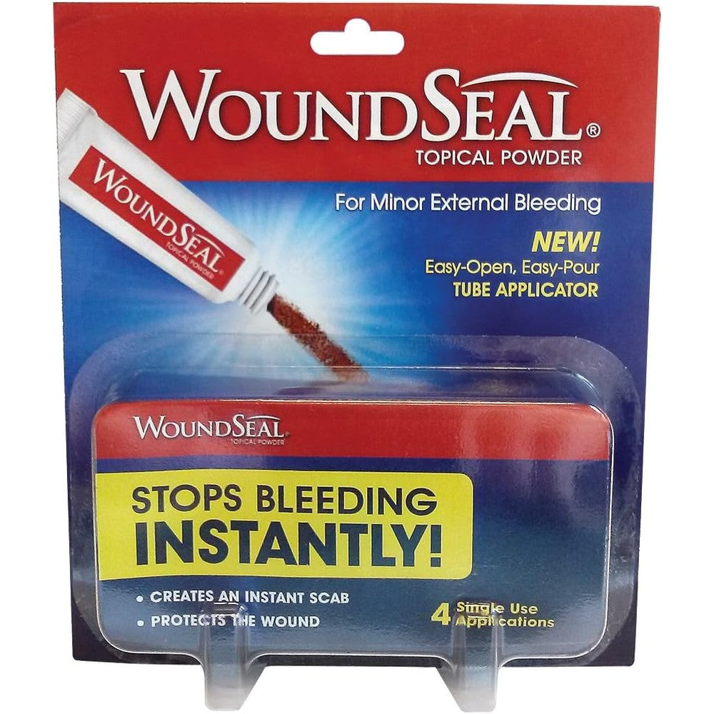 Biolife Woundseal Topical Powder 4 Count packaging front view for instant first aid bleeding control