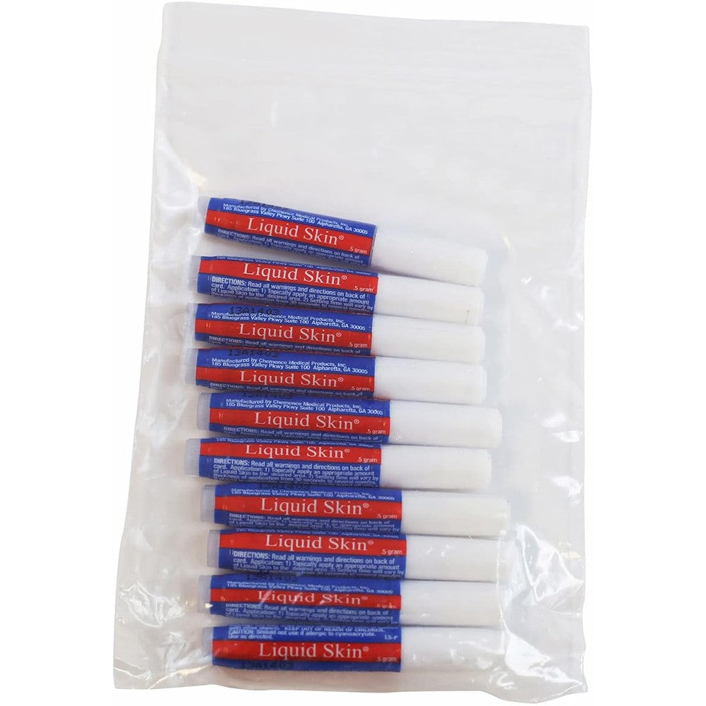 Medique Products 92812 Liquid Skin Bandage 10 pack packaging box front view showing topical skin adhesive tubes