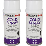 Urgent First Aid Cold Spray two pack front view for instant pain relief