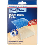 Spenco 2nd Skin Moist Burn Pads front packaging showing 3 count large size.