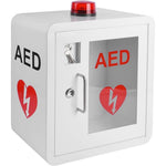 ZJDYDY AED Wall Mounted Storage Cabinet front view with red alarm light