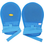 Street27 Restraint Gloves front view showing blue breathable mesh material.
