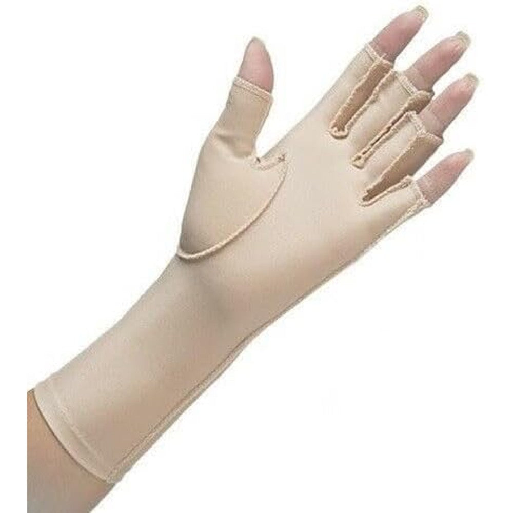 North Coast Medical Edema Control Glove Left Hand Medium view showing compression fabric.