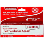 Thera Care Hydrocortisone Cream front packaging for maximum strength itch relief.