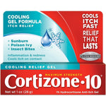 Cortizone-10 Maximum Strength Cooling Relief Gel 1 Ounce front packaging for itch relief.